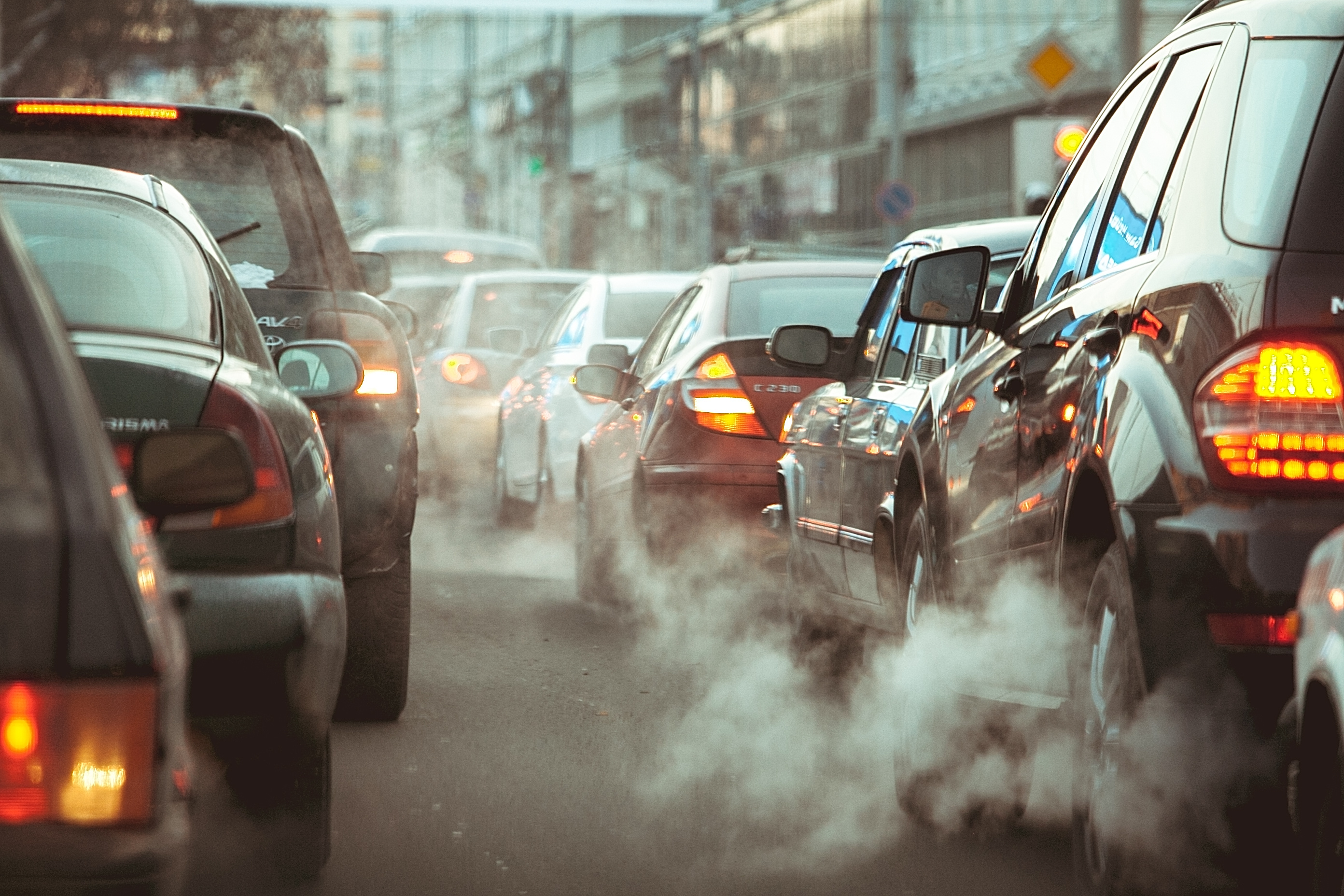 Pollution, cars and exhaust fumes