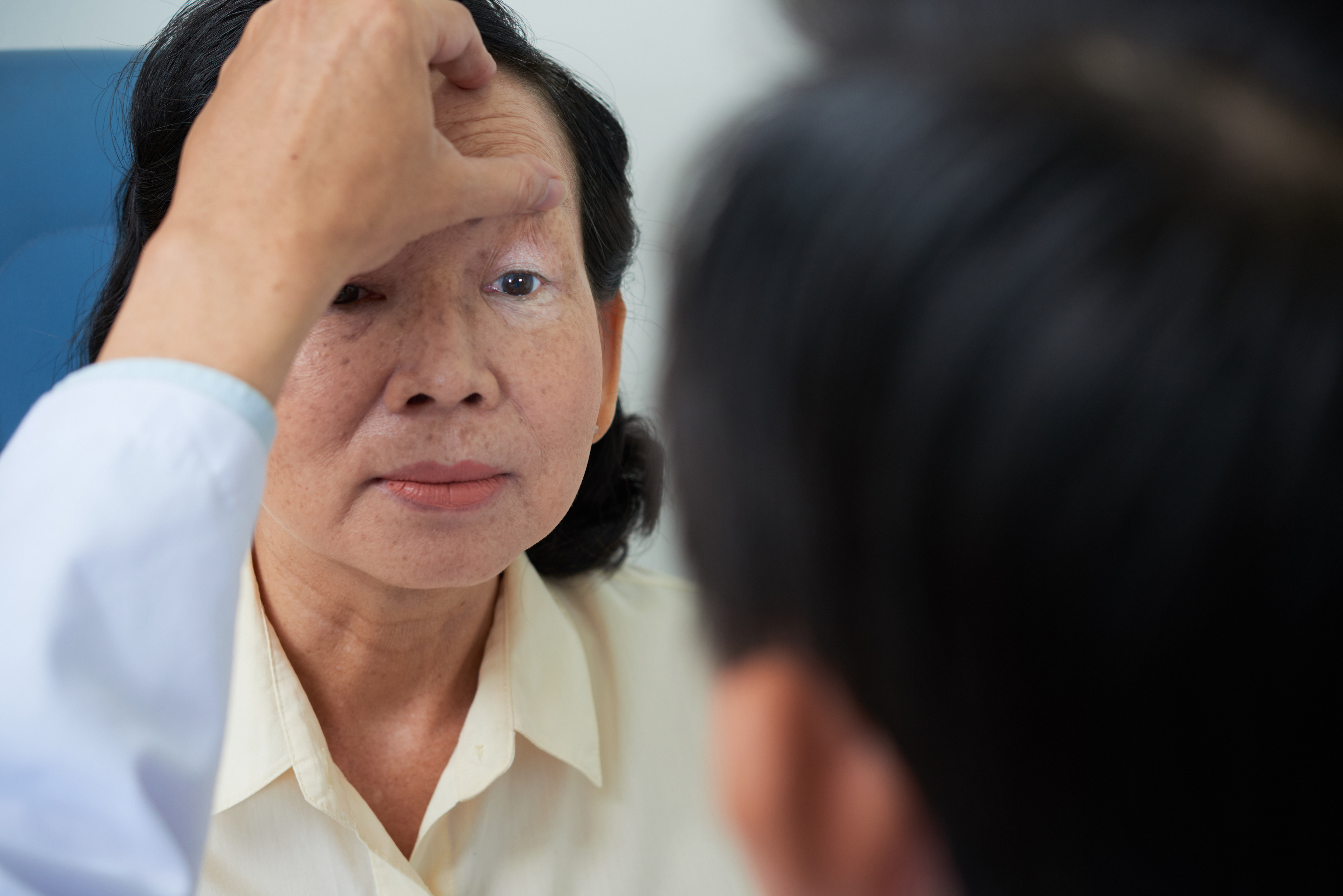 Eye exam patient