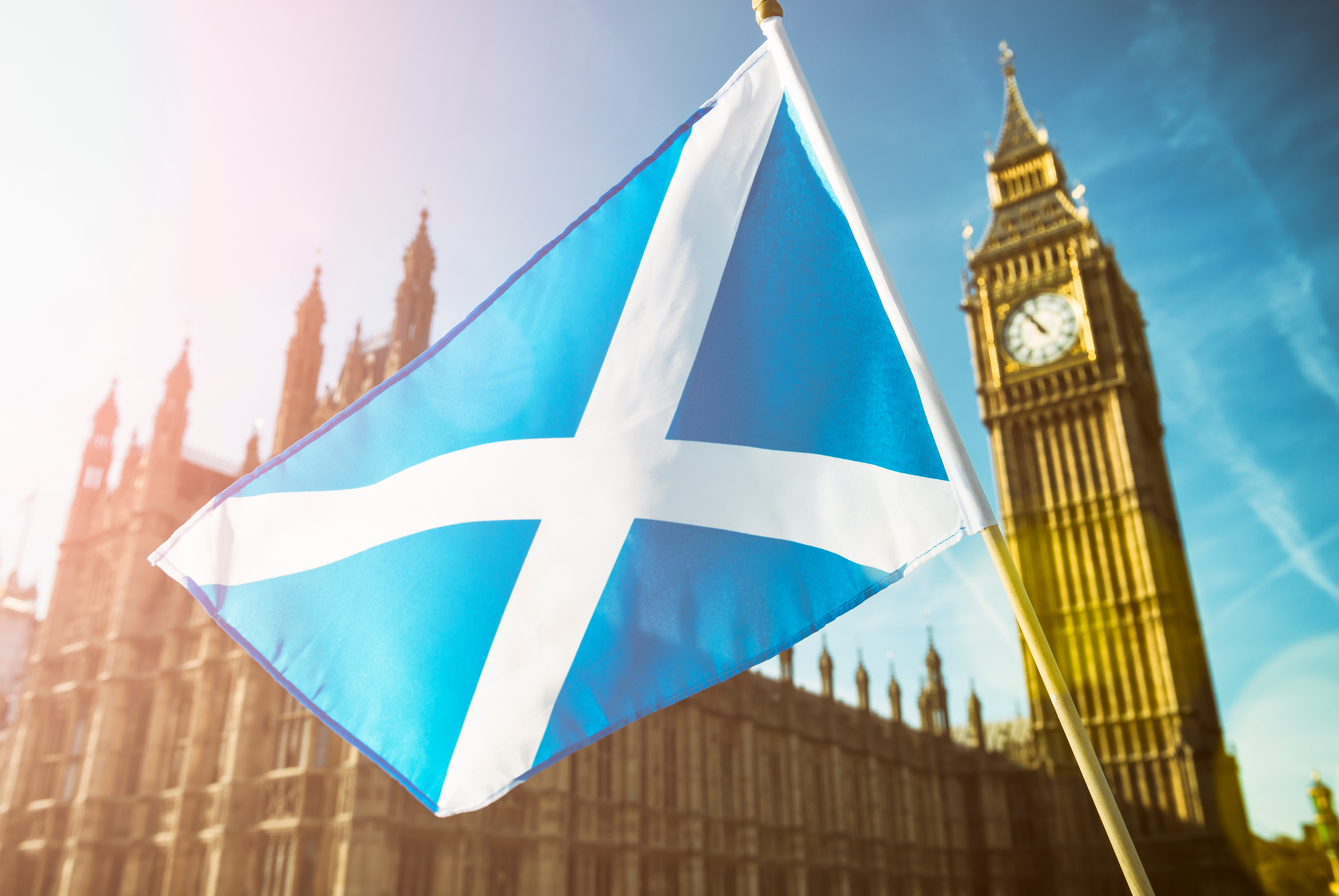 Parliament with Scottish flag 