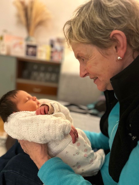 Beverley Chow holding baby 