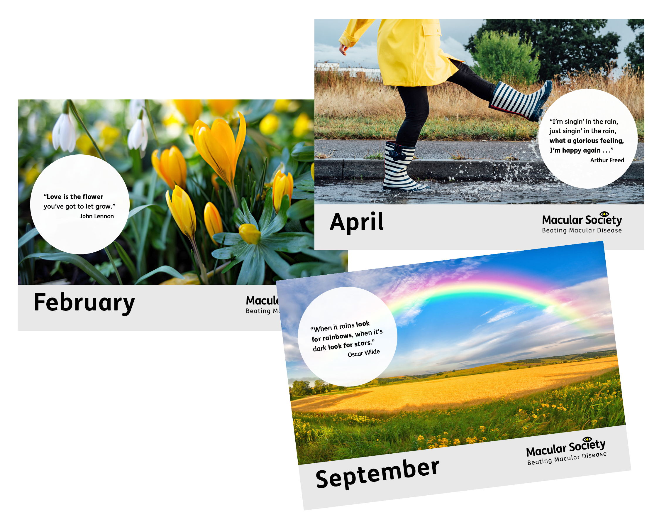 2026 Macular Society A3 calendar example images