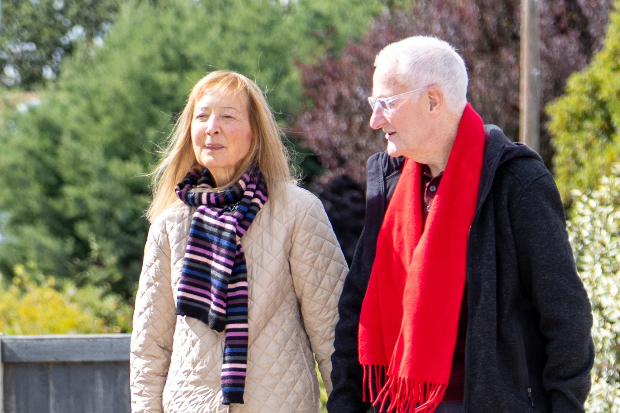 Diana and her husband walking together
