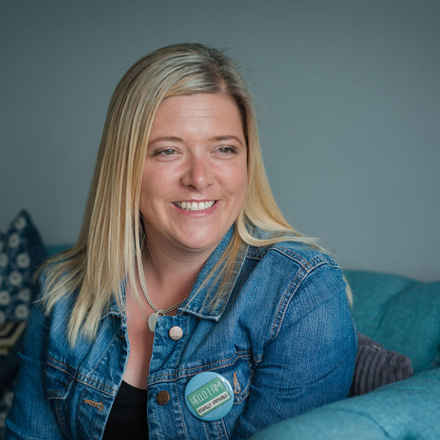 Kelly Ephgrave smiling and looking into distance