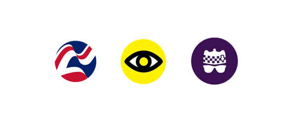 Three charity logos