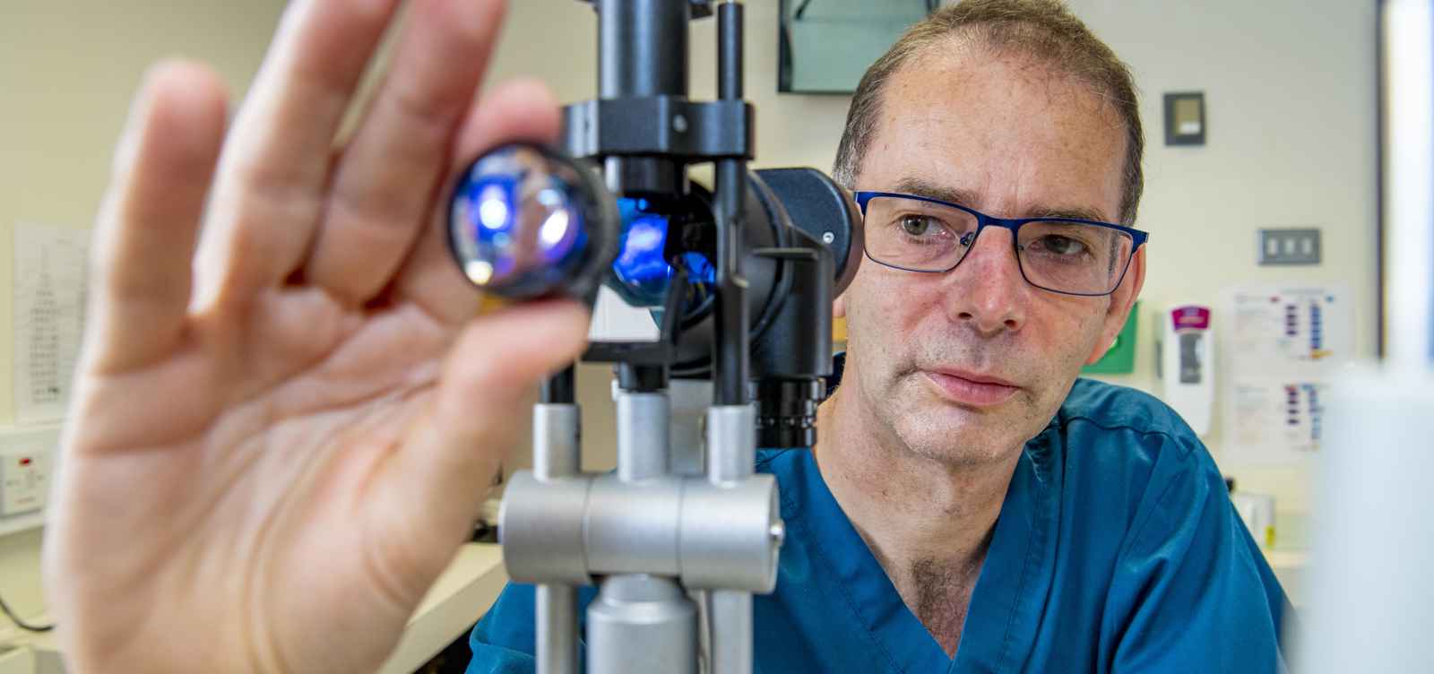 Professor Andrew Lottery with equipment 