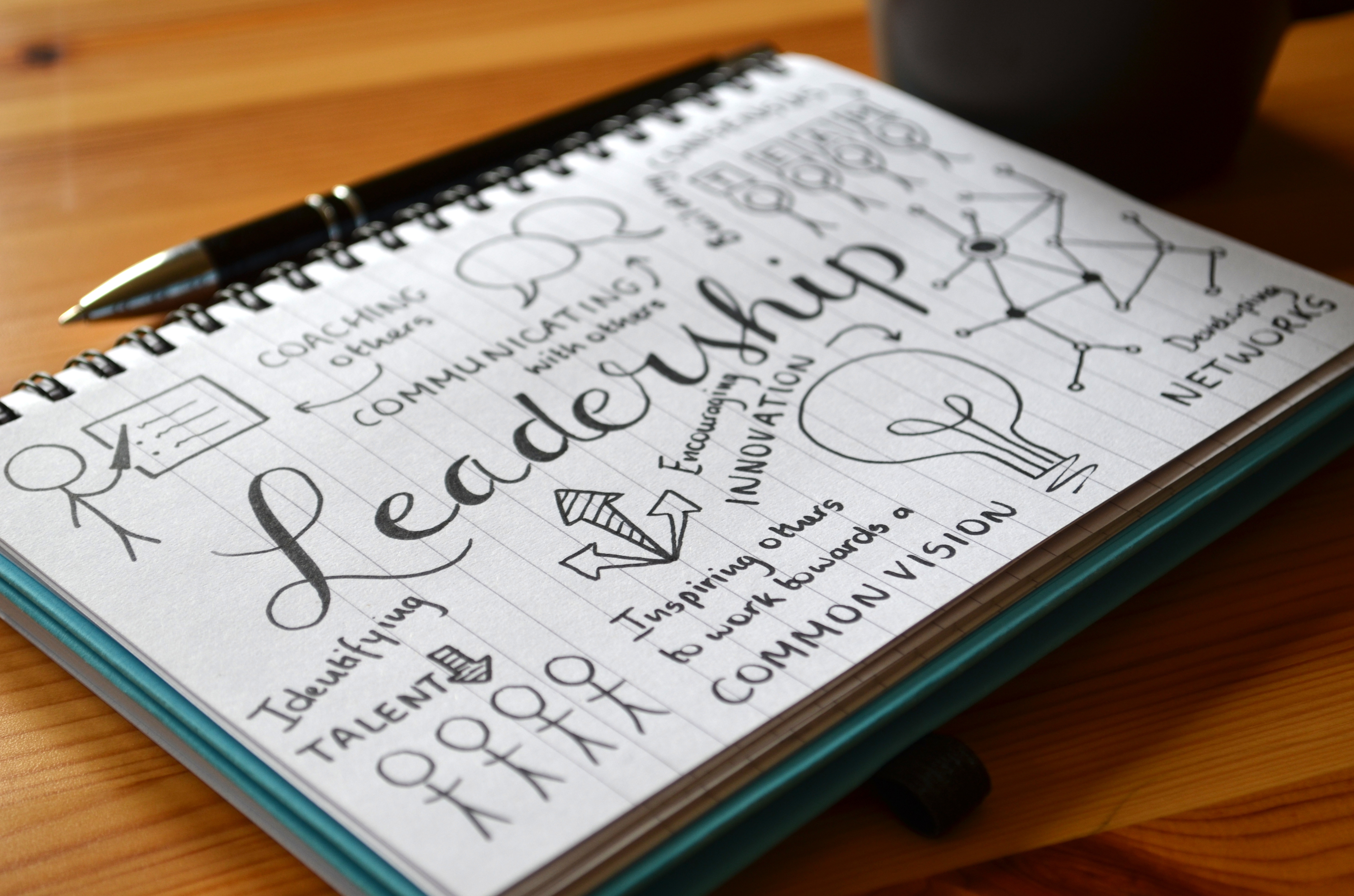 Notepad with Leadership written on it