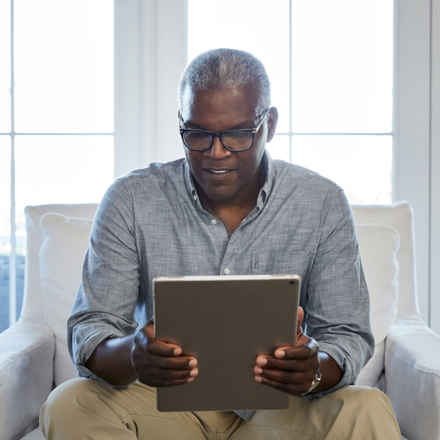 Man using tablet