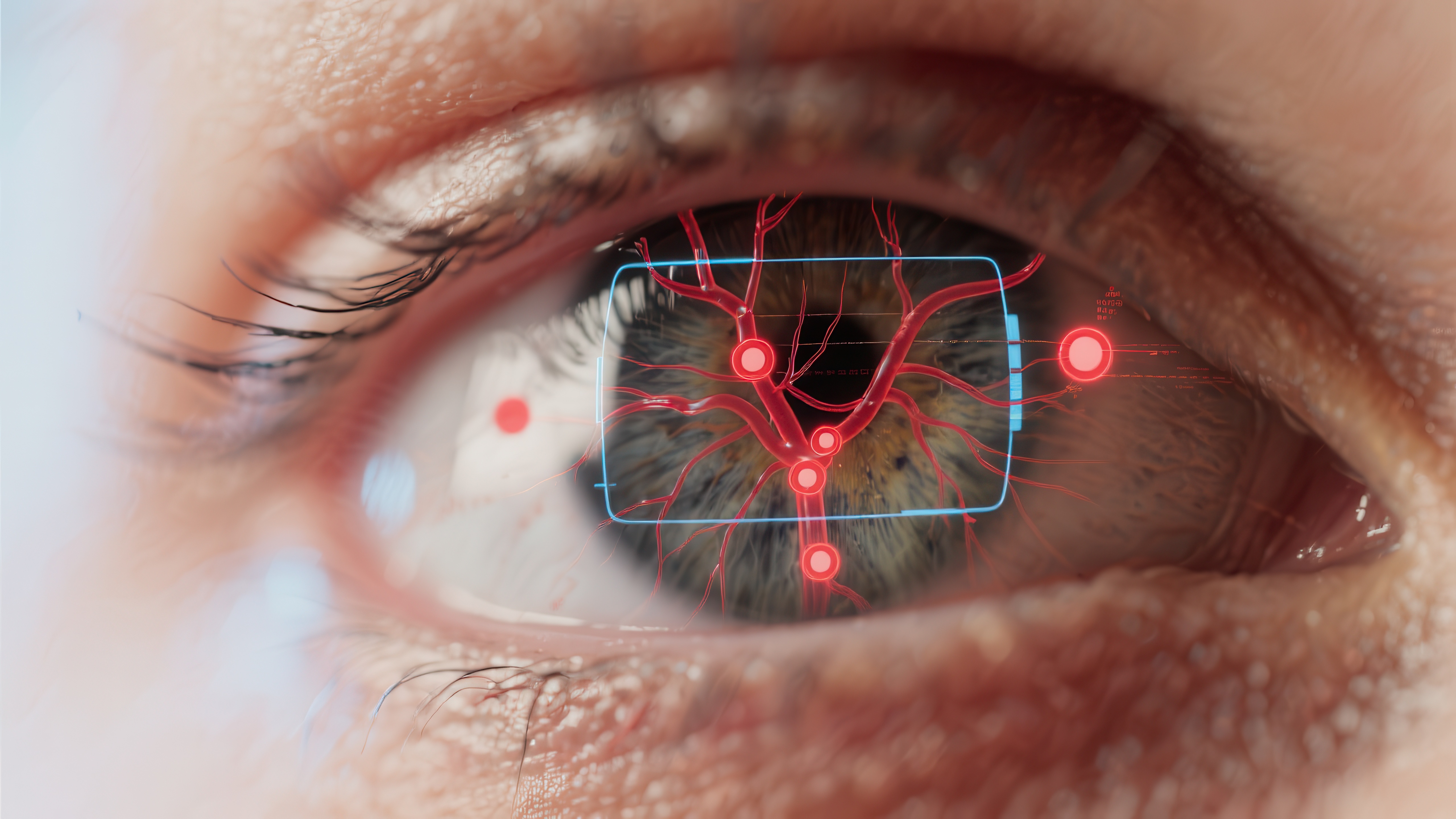 Close up eye with pathway detail