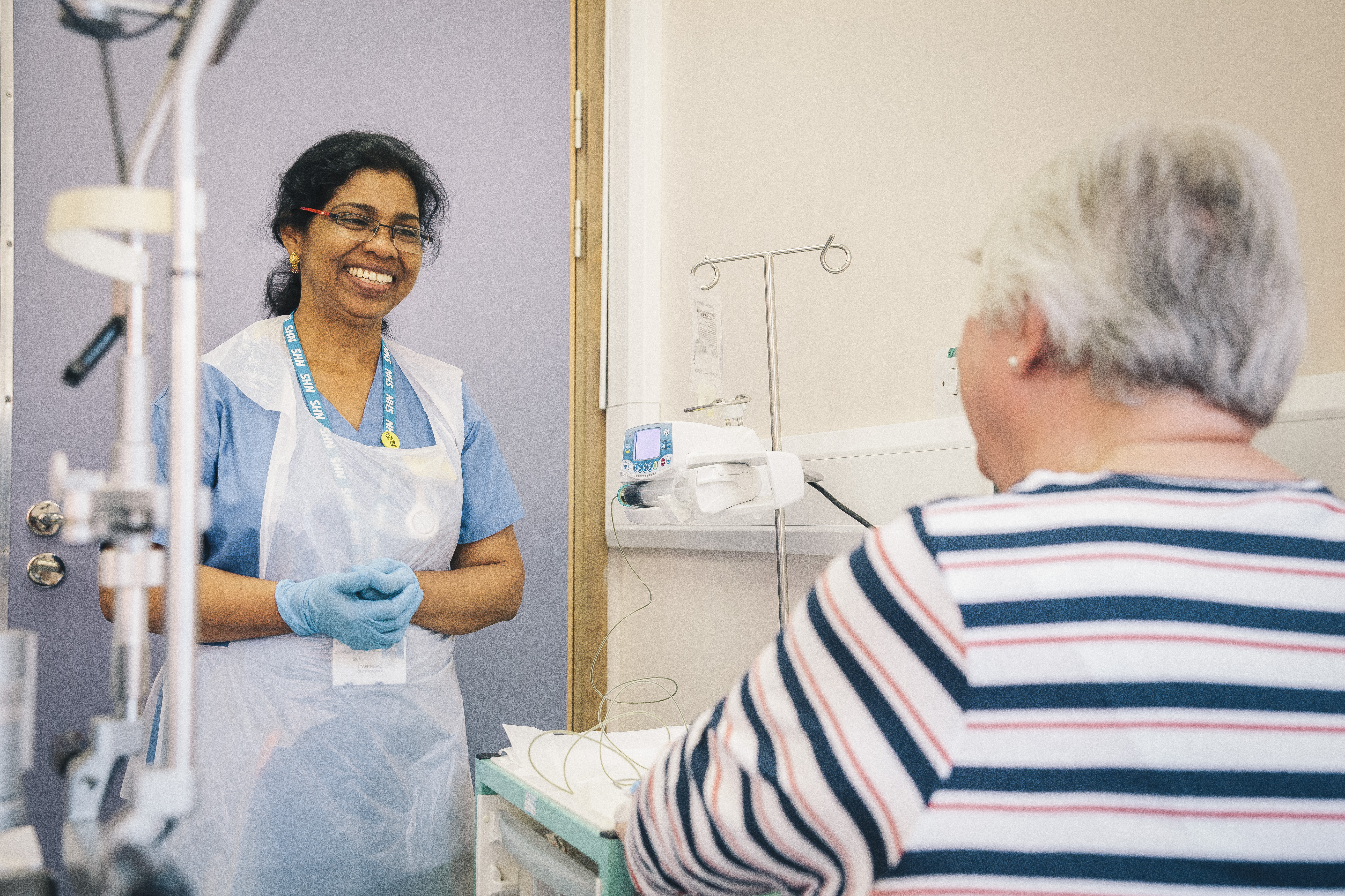 smiling nurse and patient 