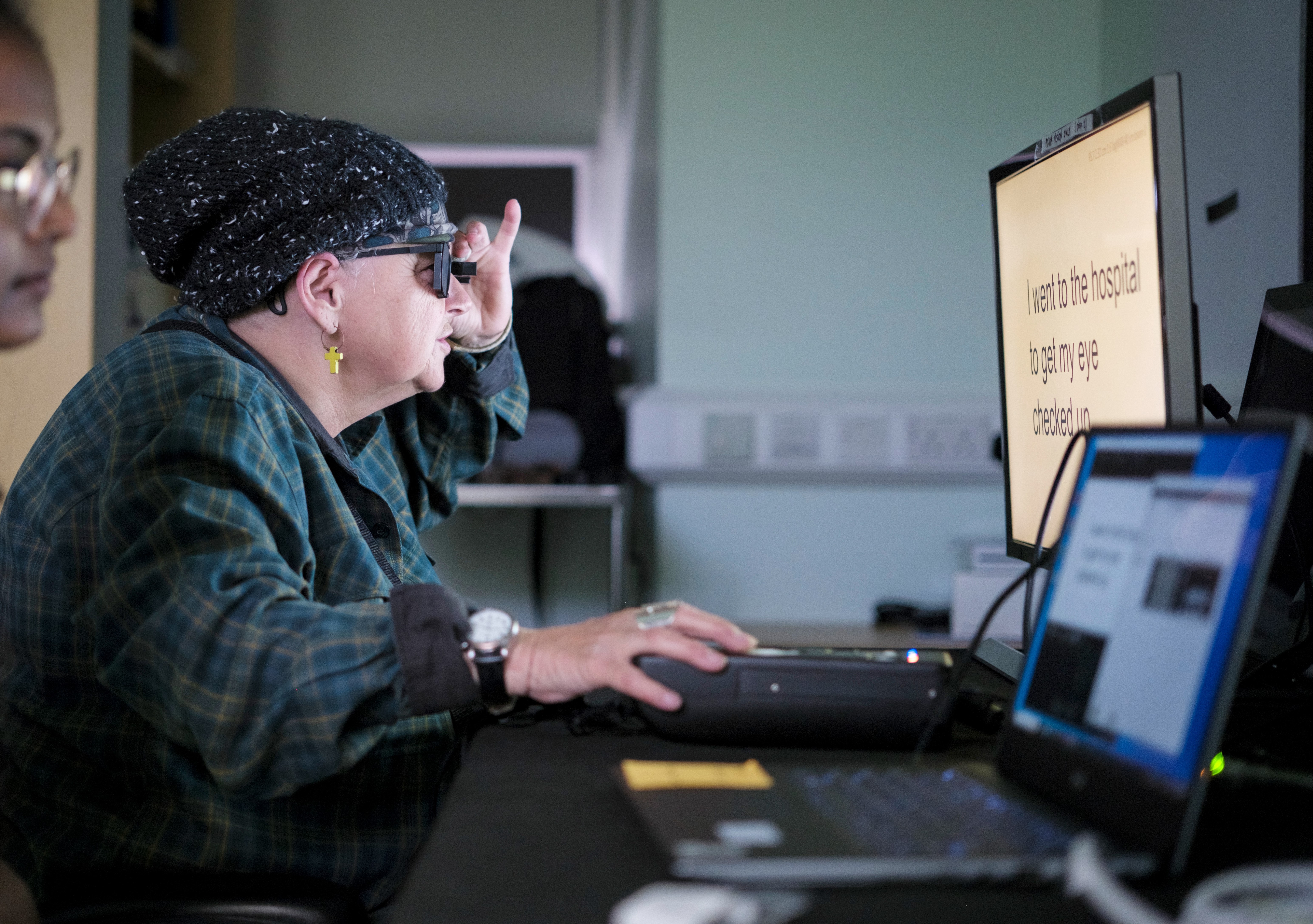 Patient being trained on the PRIMA technology
