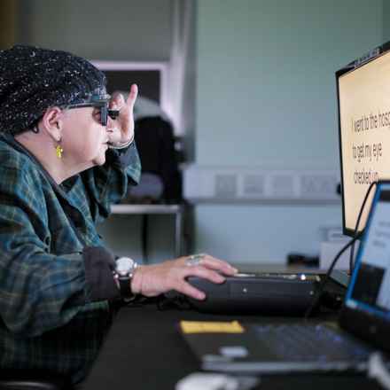 Patient being trained on the PRIMA technology