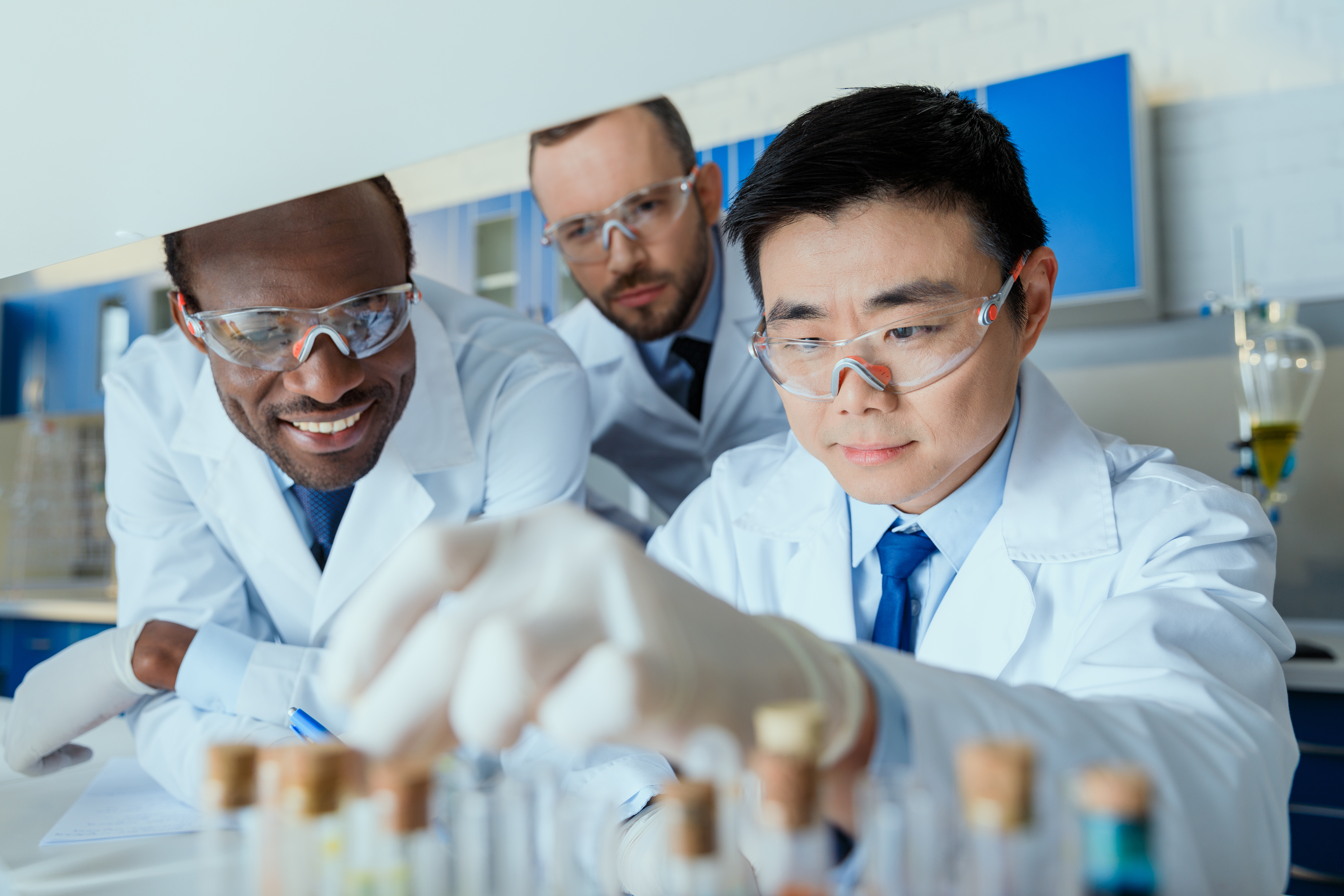 Group of male researchers