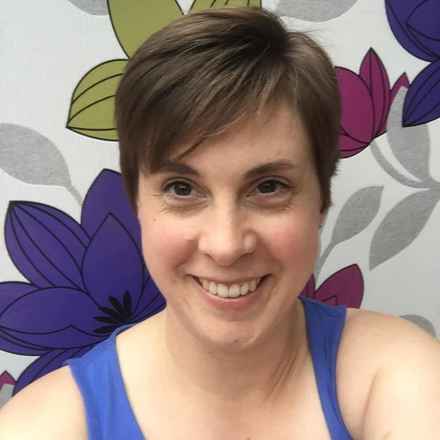 Louise smiling, Stargardt