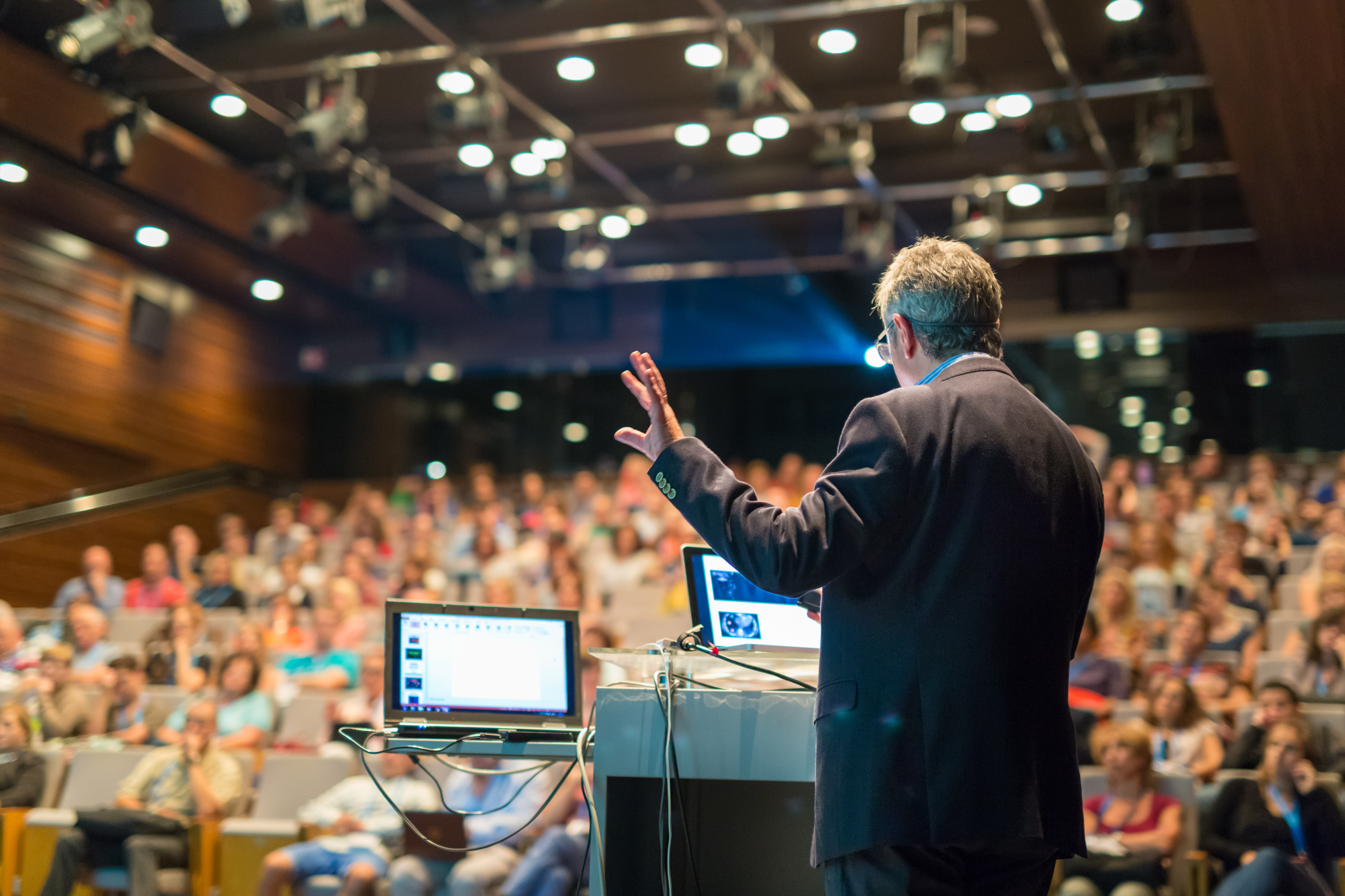 Conference with speaker and listeners
