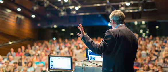 Conference with speaker and listeners