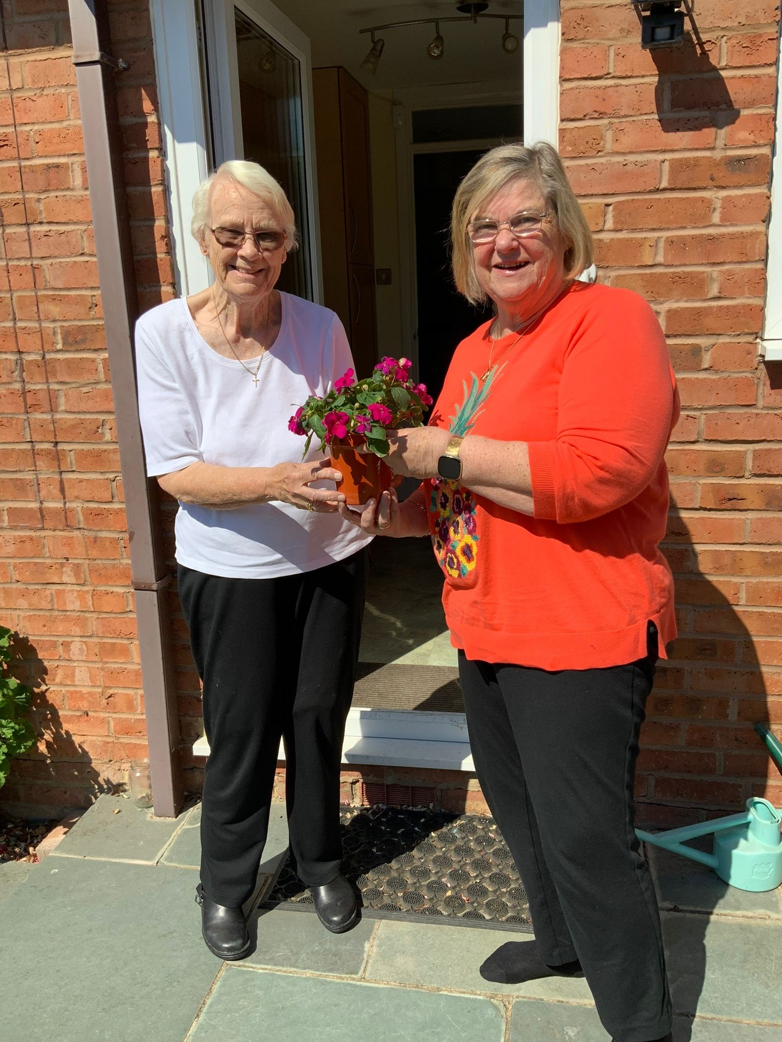 Jane Figg Group Leader With Flowers