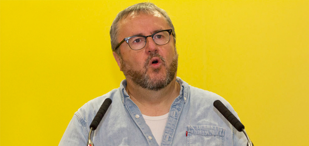 Man on yellow background