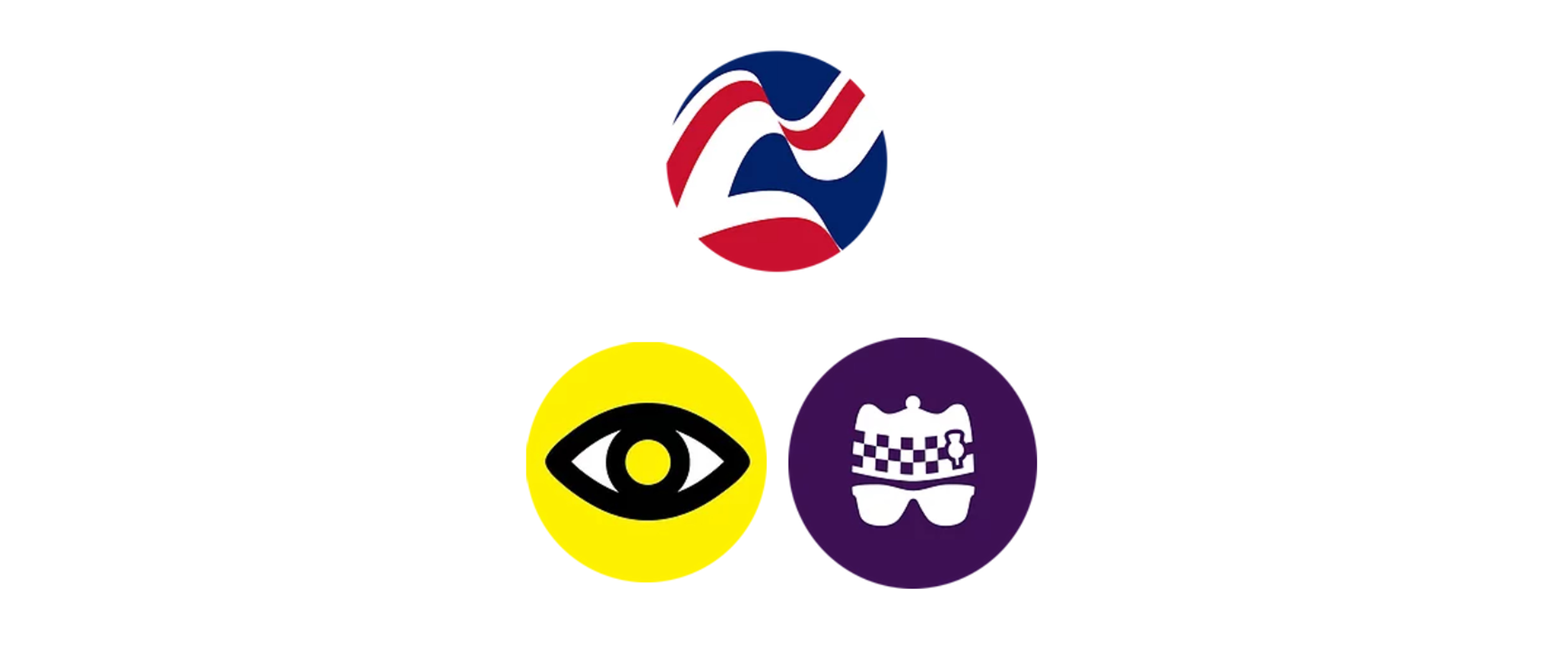 three charity logos