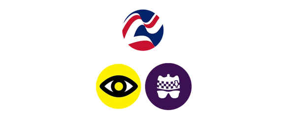 three charity logos