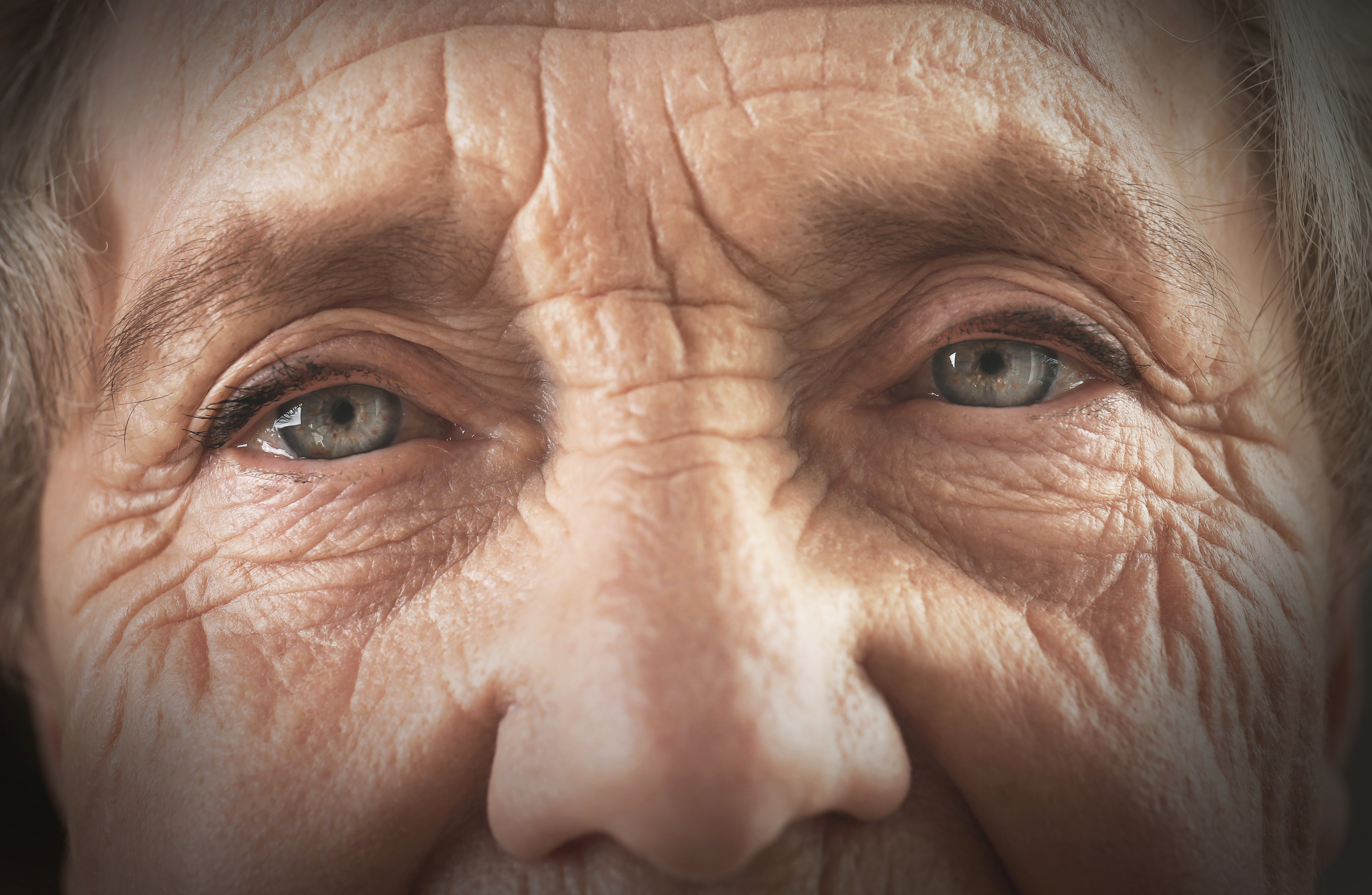 Elderly lady eyes closeup