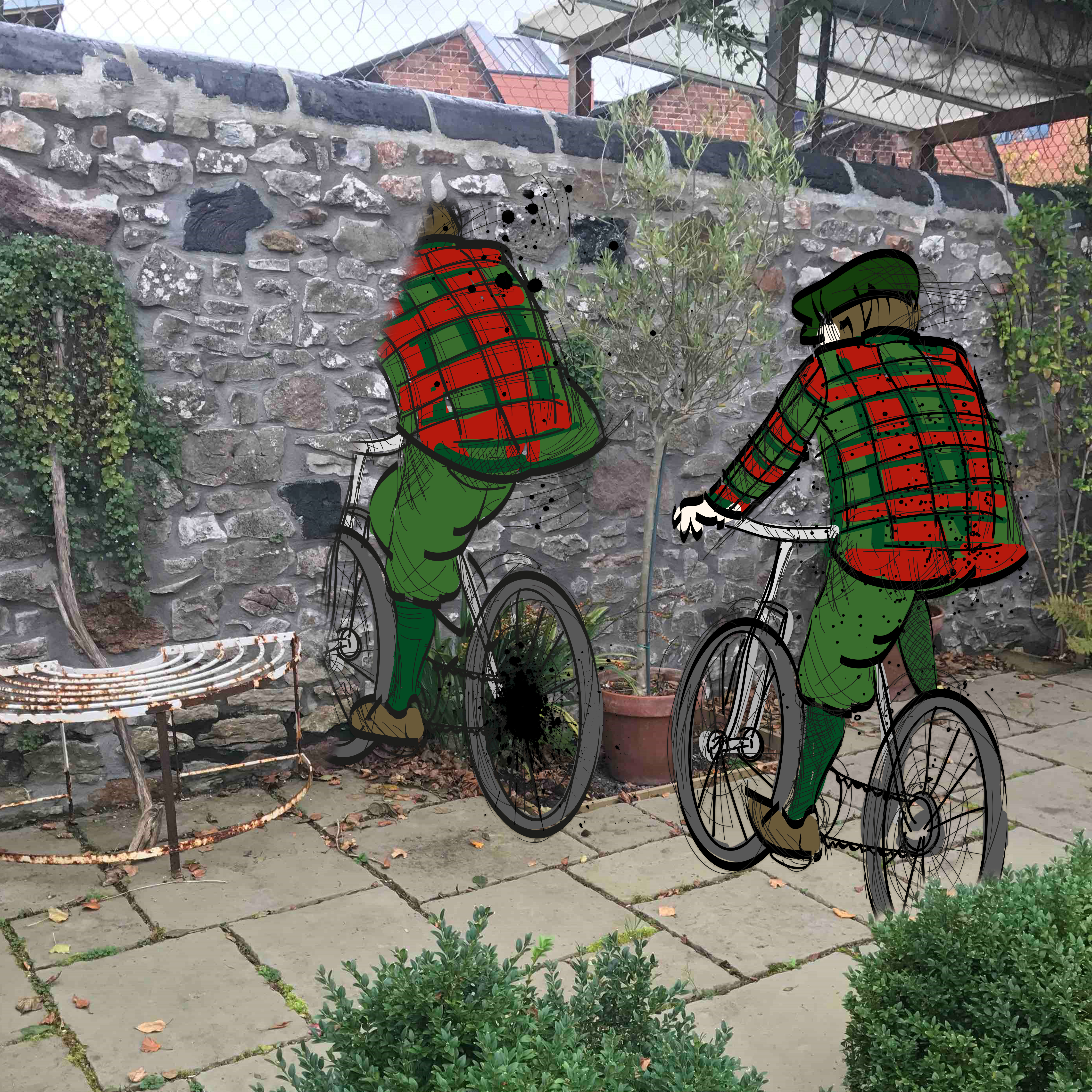 Charles Bonnet Syndrome - cartoon cyclist 