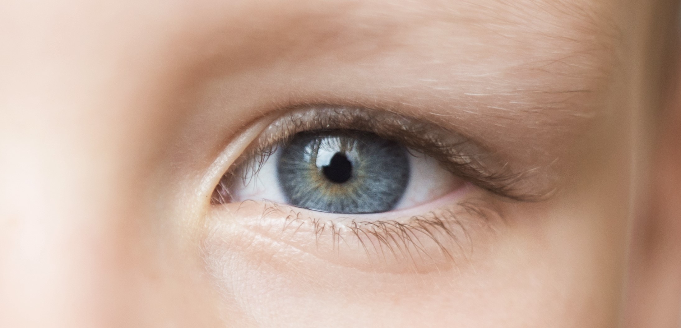 Close up of young boys eye